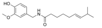 Chemical structure of capsaicin