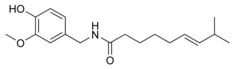 Chemical structure of capsaicin