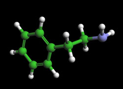 phenethylamine molecule in chocolate