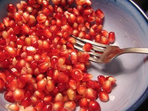 Pomegranate seeds extracted from the fruit
