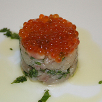 Spanish Mackerel Tartare with Salmon Roe