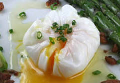 egg poached in plastic wrap