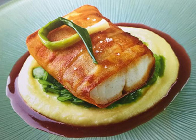 sea bass with barolo wine sauce - recipe of Daniel Boulud